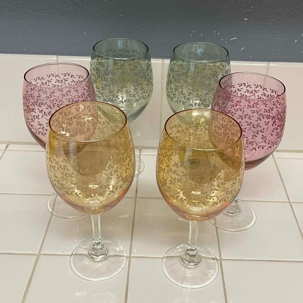 Cristalleria Fratelli Fumo set of 6 stemmed glasses